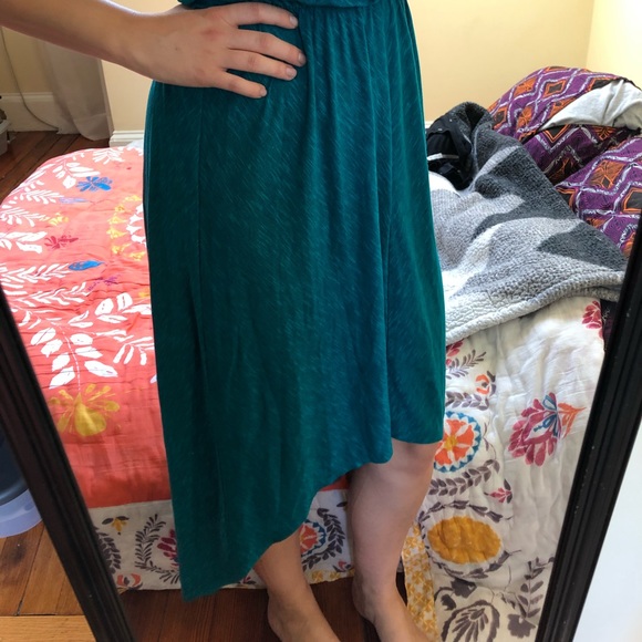 High low turquoise maxi with elastic waist - Picture 3 of 3